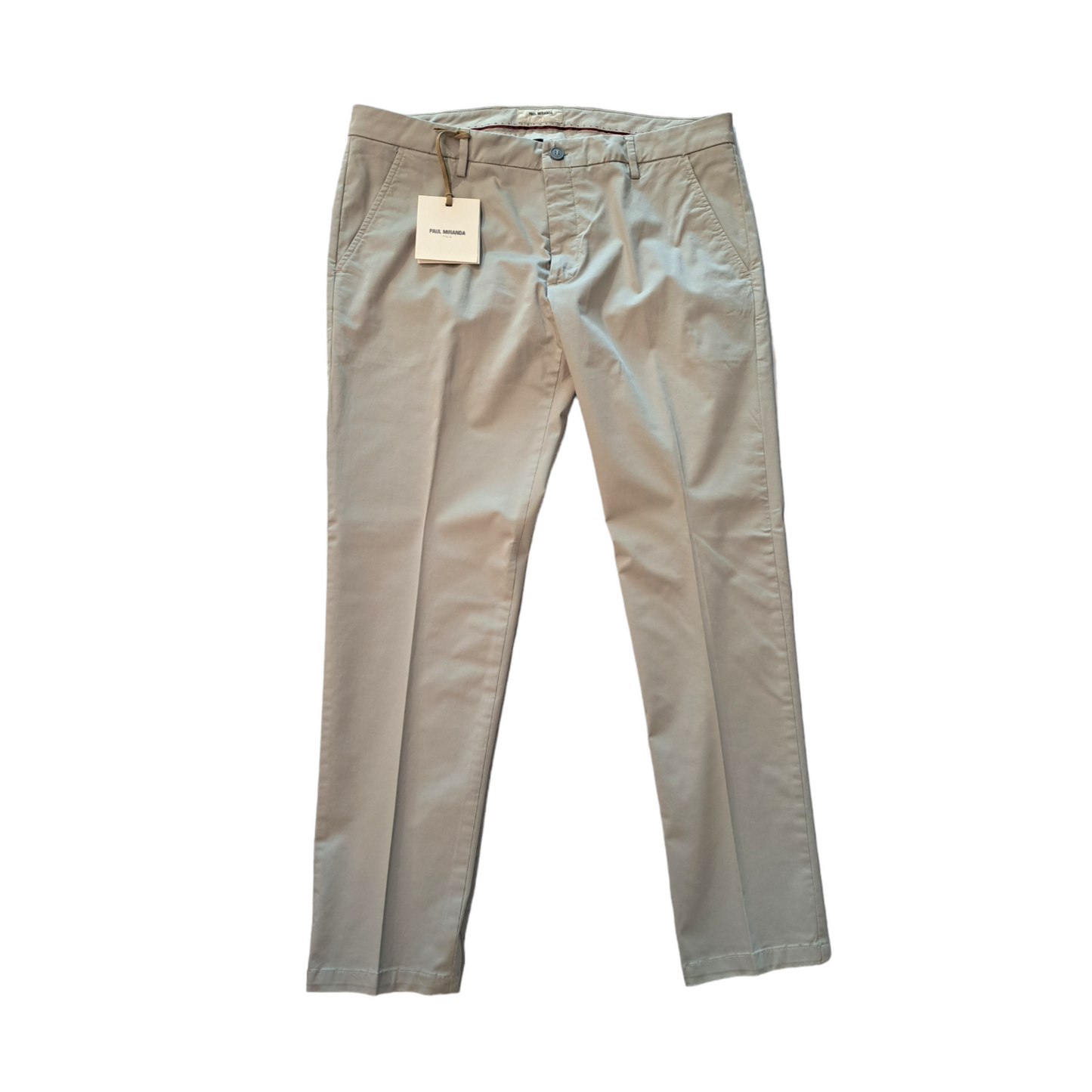 Chino comfort TG54 colore ghiaccio, grigio perla