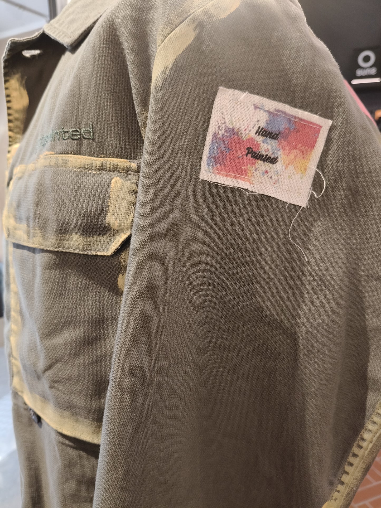 Giacca Vintage Militare dipinta a mano.Tg M NOTPRINTED. Crow Sangre. Pezzo unico nr 4879