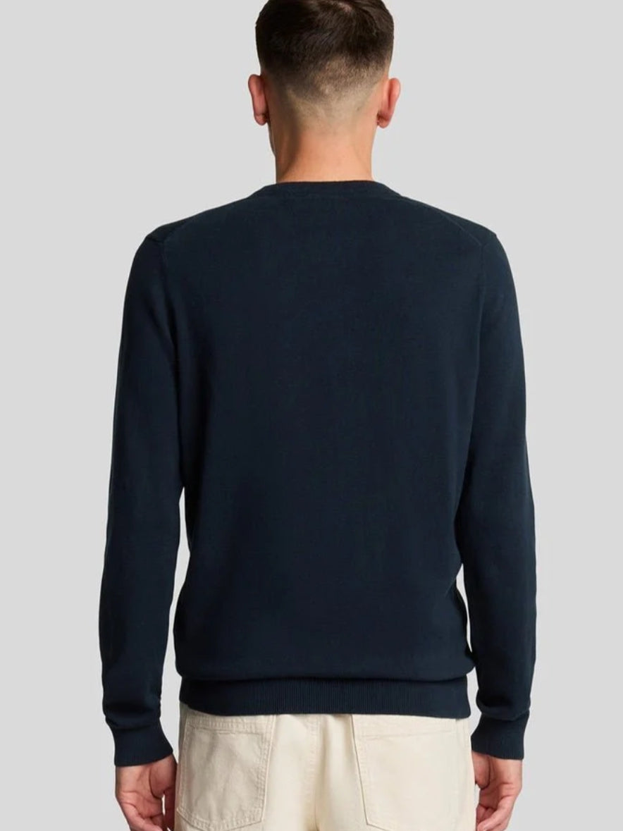 Cotton crew NECK jumper Dark Navy Blue Lyle&Scott