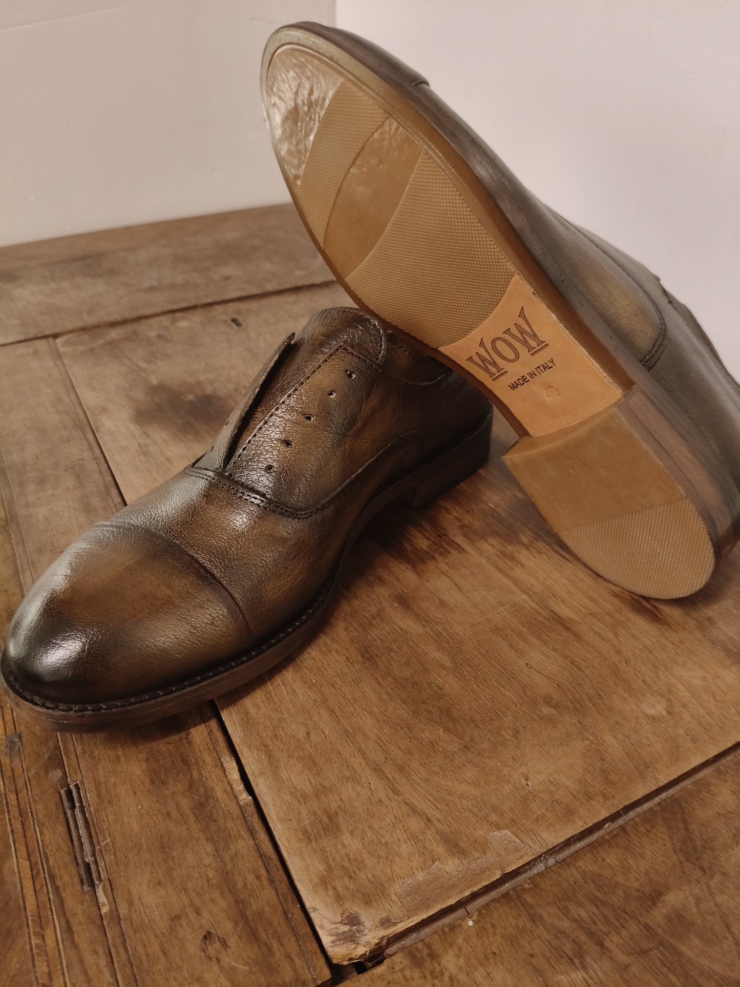 Francesina ARTIGIANALE WOW vera pelle marrone con ELASTICO interno