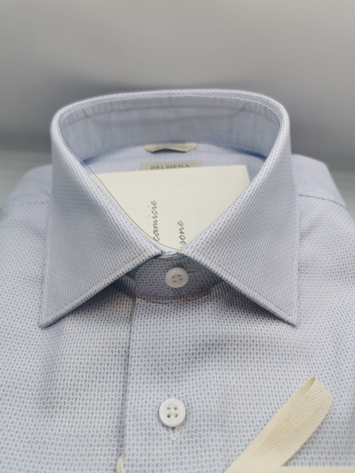 DelSiena camicia uomo Micro fantasia Collo a punta classico