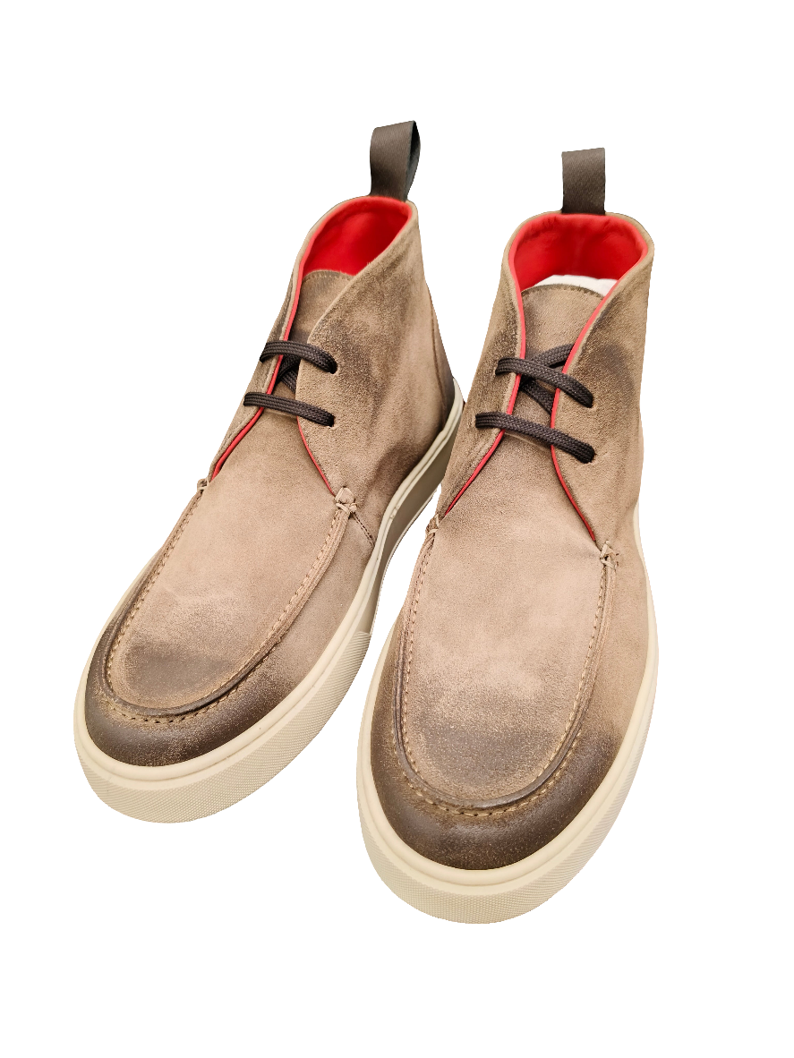 Polacchine artigianali WOW in camoscio Tabacco