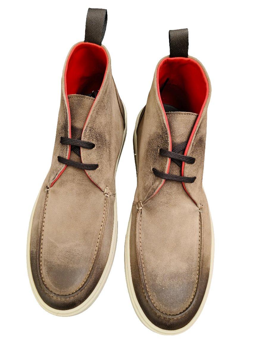 Polacchine artigianali WOW in camoscio Tabacco