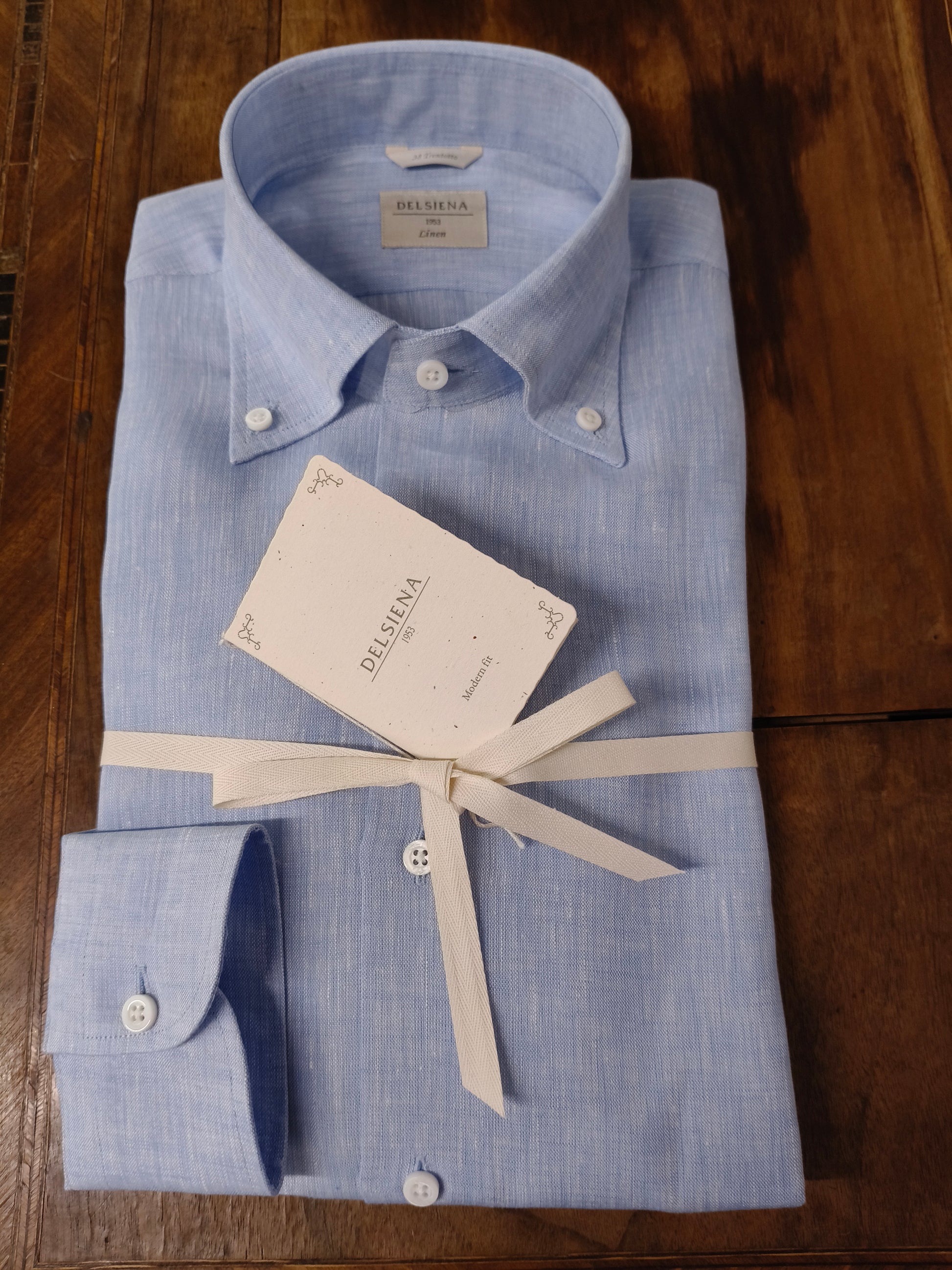 DelSiena camicia uomo Colore Collo morbido Collo all'italiana Moder-fit 38