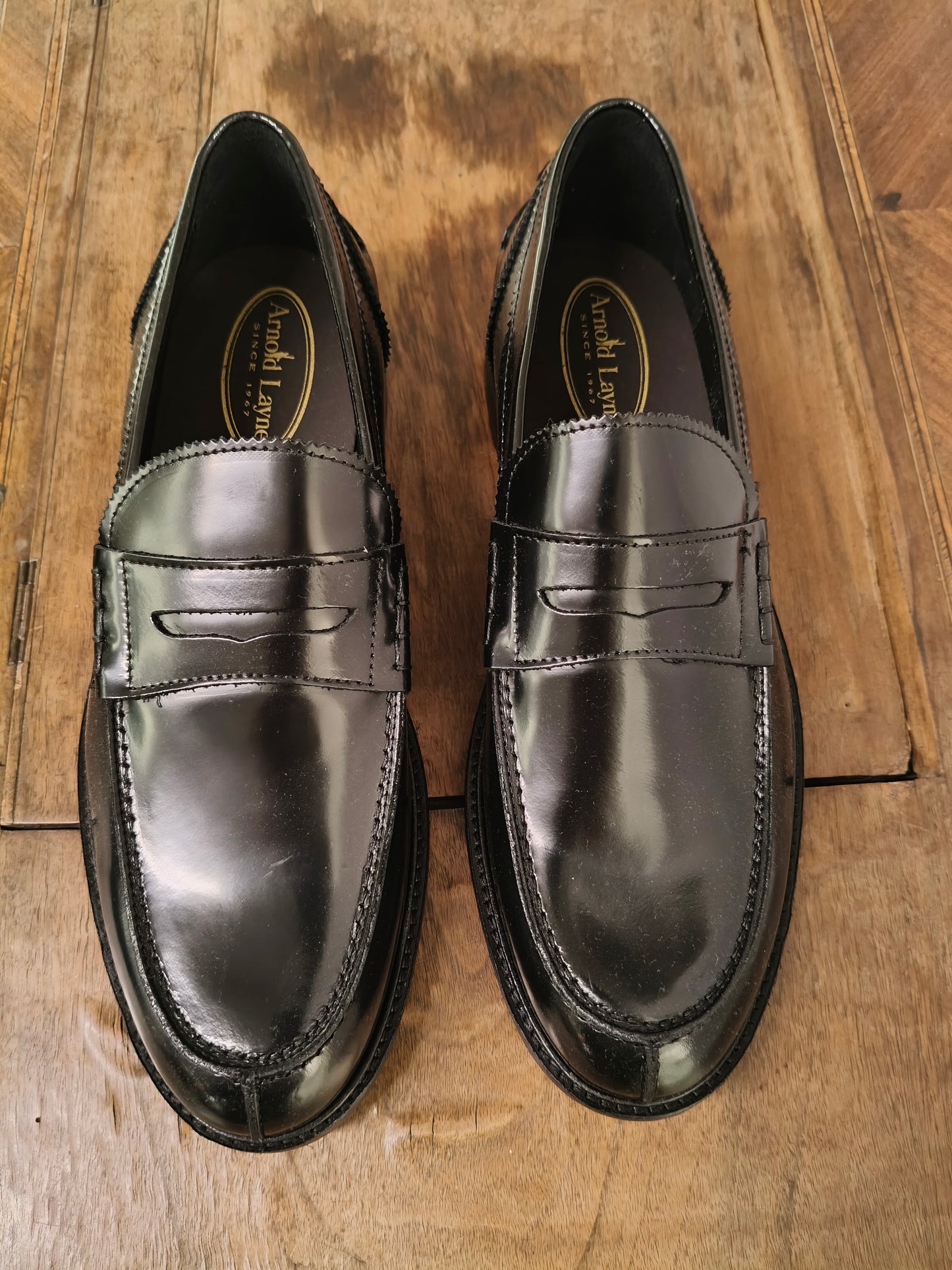 Mocassino Nero LUCIDO calzatura Artigianale WOW vera pelle