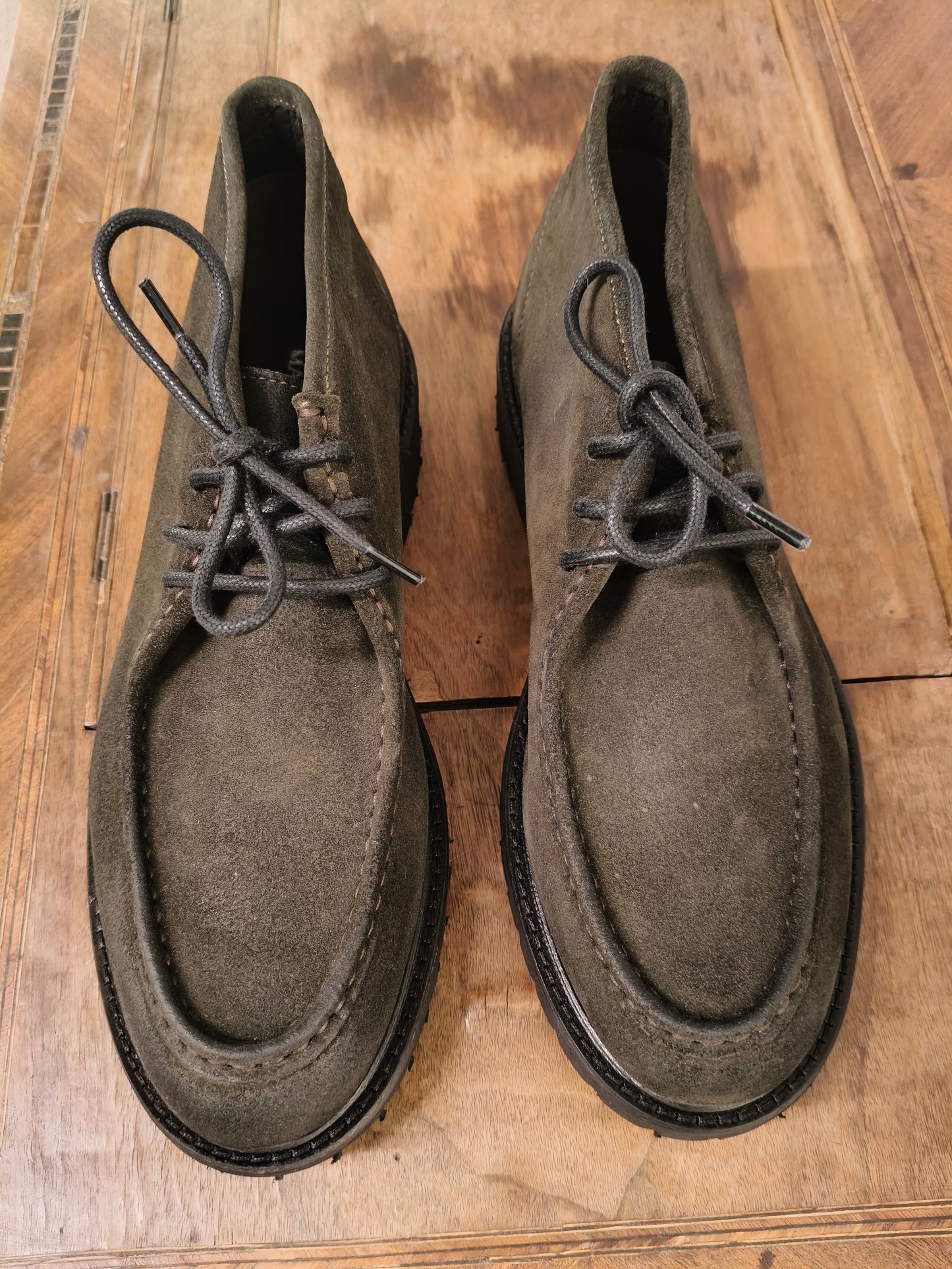 Polacchine artigianali camoscio vera pelle wow verdi