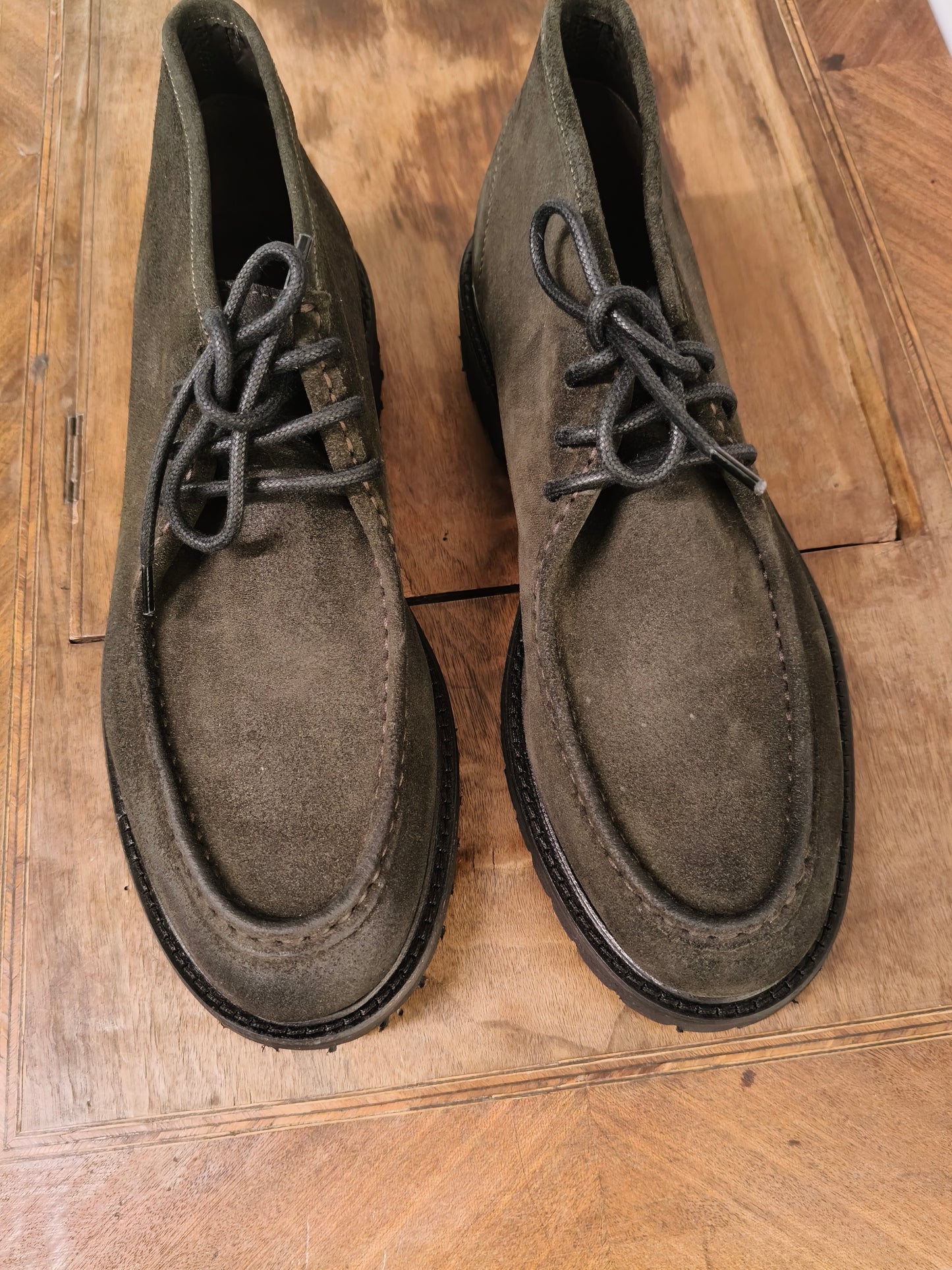 Polacchine artigianali camoscio vera pelle wow verdi