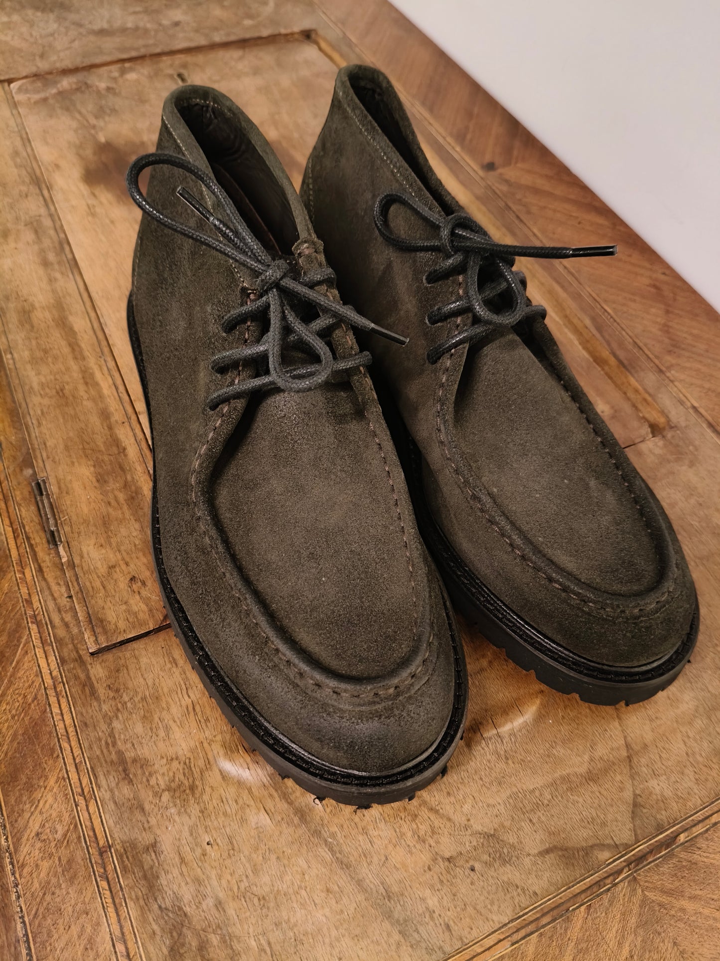 Polacchine artigianali camoscio vera pelle wow verdi