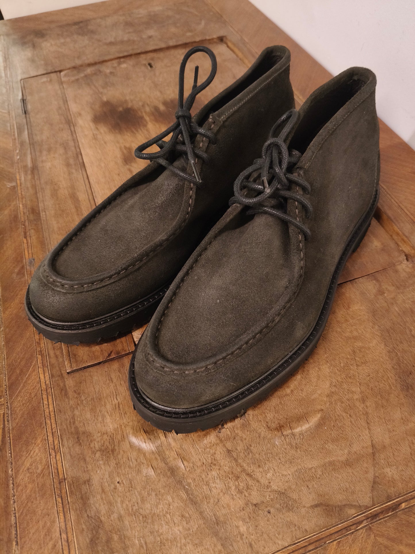 Polacchine artigianali camoscio vera pelle wow verdi